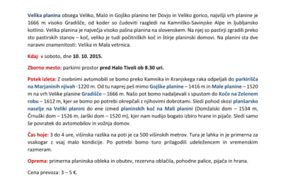 Planinska tura na Veliko planino